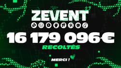 Illustration ZEVENT "16 179 096€ récoltés" - "Merci !"