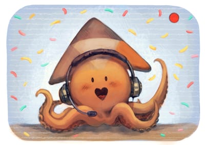 Illustration avec la mascotte de peertube, un petit poulpe orange portant un casque gaming