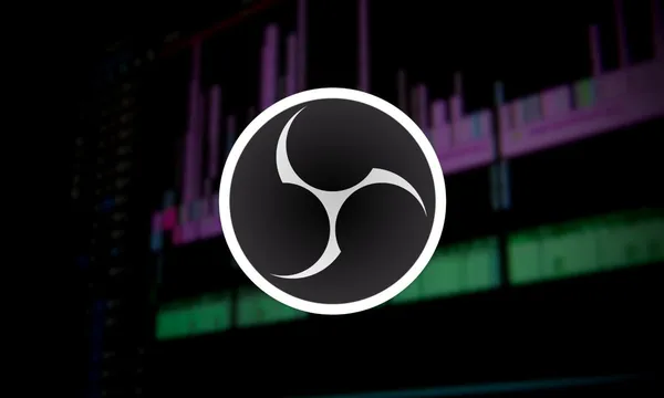 Logo OBS superposé avec une timeline de montage